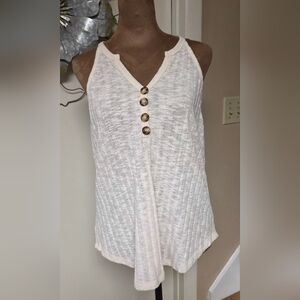 Daytrip Cream Textured Button-Front Camisole